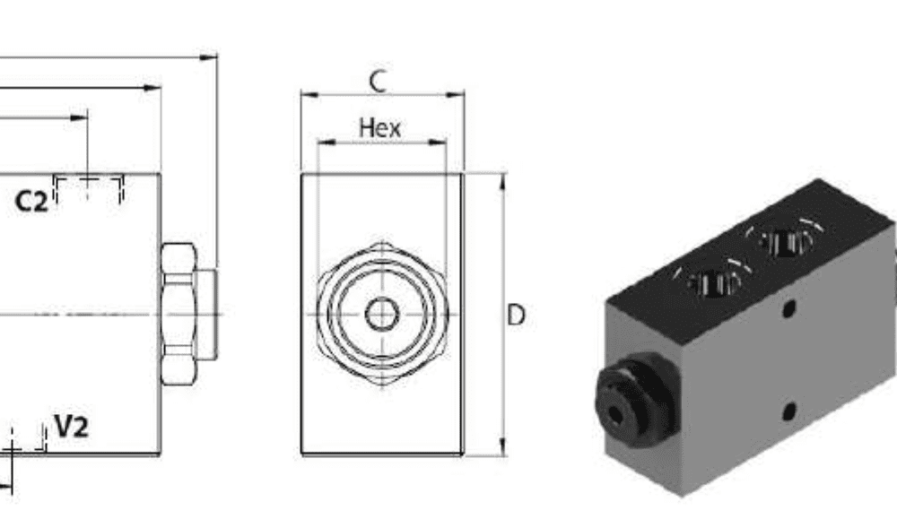 VÁLVULA ANTIRRETORNO DOBLE PILOTADO EN LÍNEA VPDE LVDL