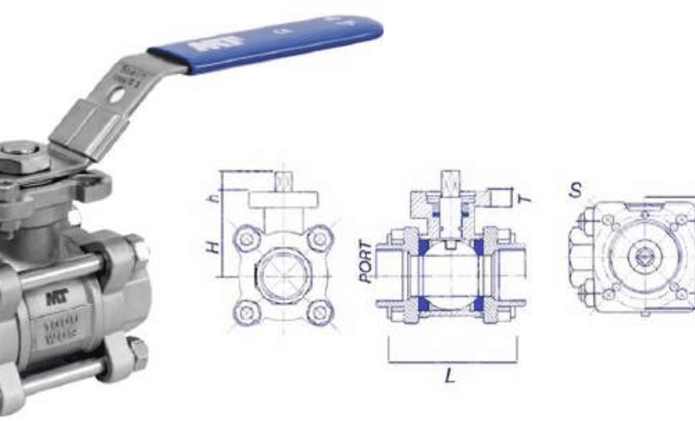 VÁLVULA BOLA PASO TOTAL 3 PIEZAS PLETINA