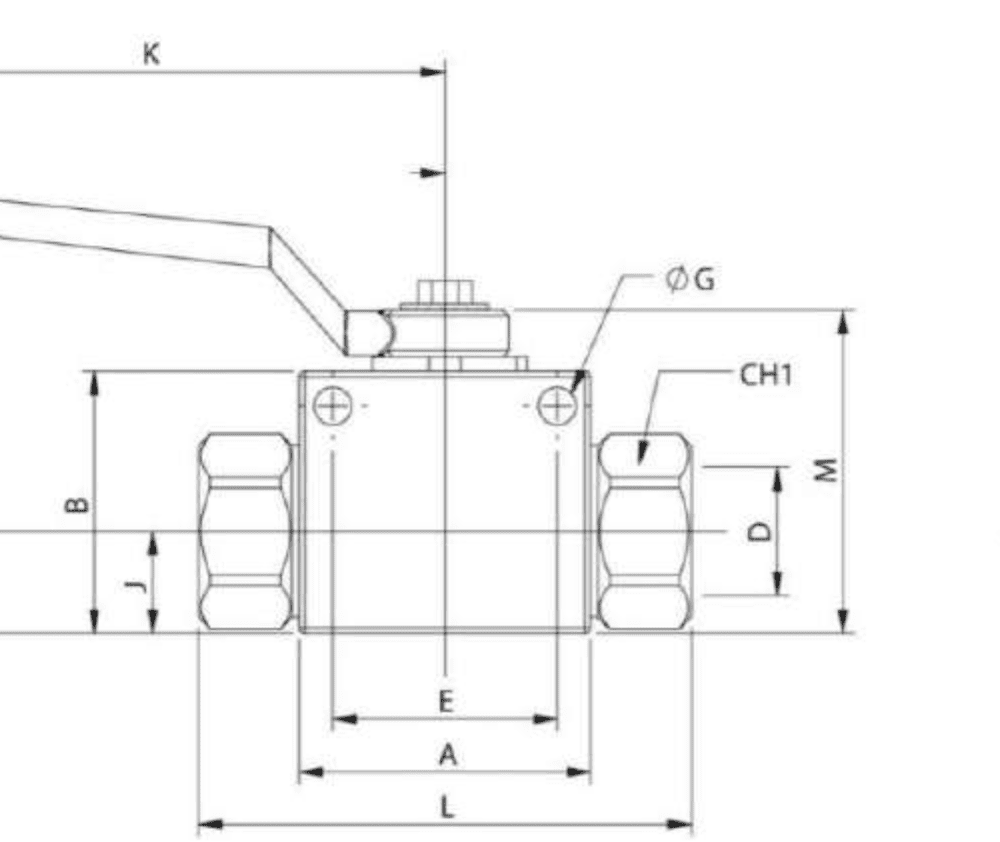 VÁLVULA BOLA HIDR. DE 2 VIAS SERIE V2RH CON TALADROS