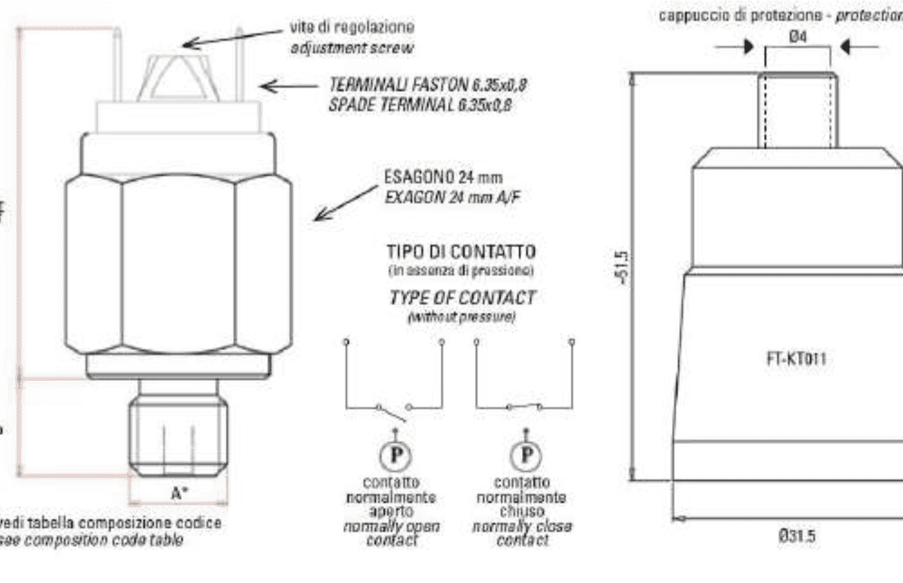 PRESOSTATO MEMBRANA ACERO CINCADO 300 BAR