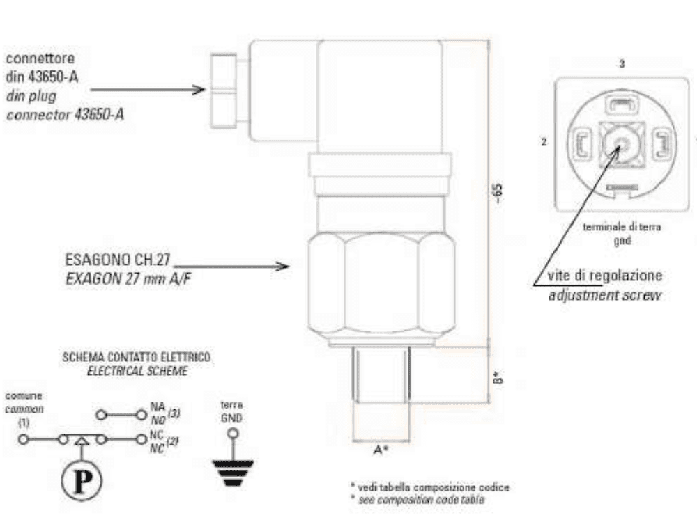 PRESOSTATO MEMBRANA CONMUTADO ACERO CINCADO 300 BAR