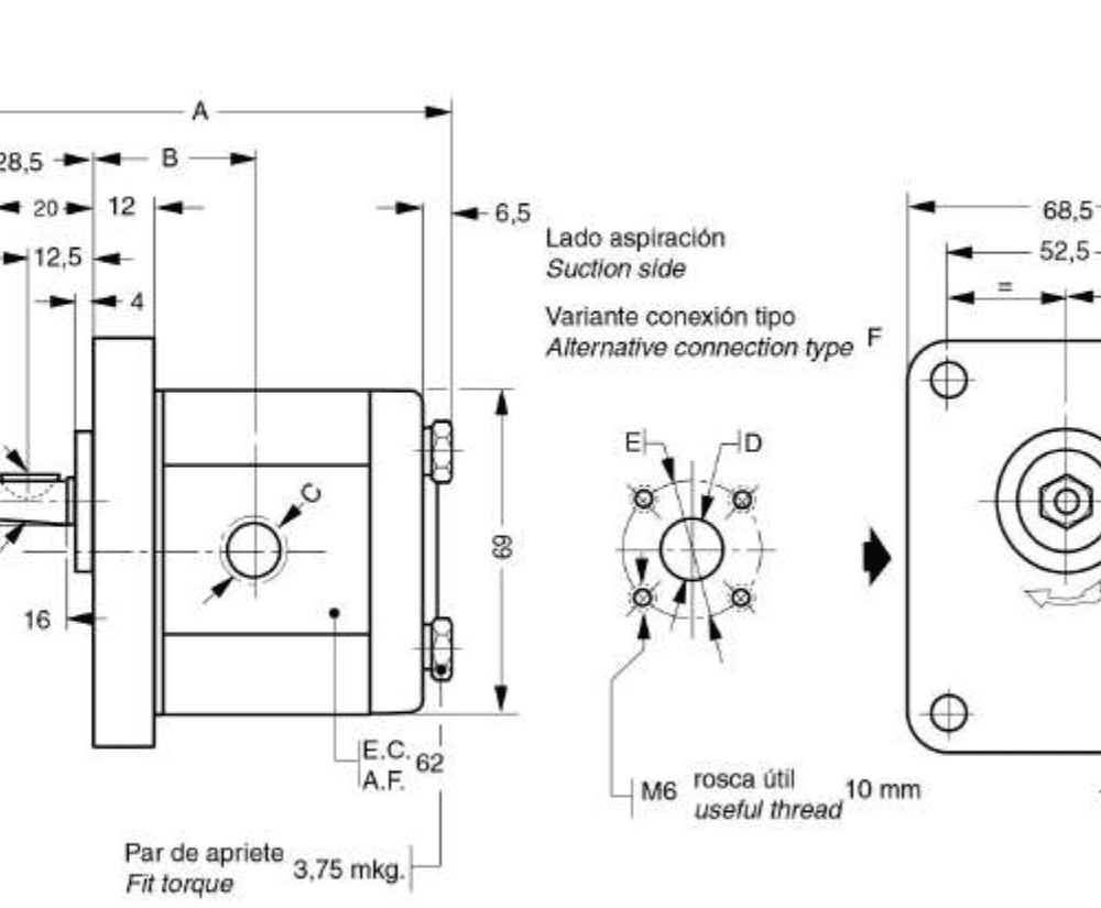 BOMBA ROQUET 1L0 EJE TIPO E
