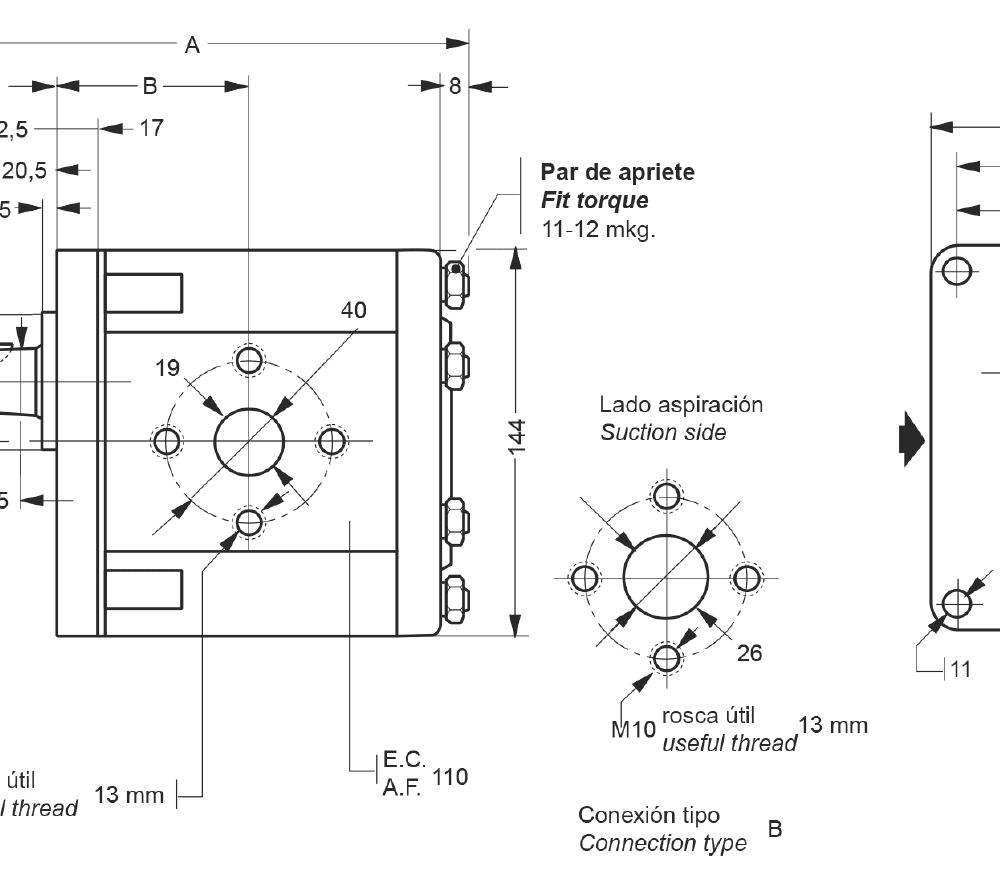 BOMBA ROQUET 1PLA EJE E