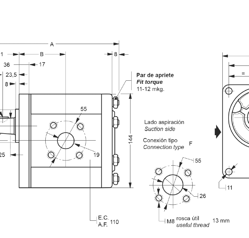 BOMBA ROQUET 1PLA EJE J