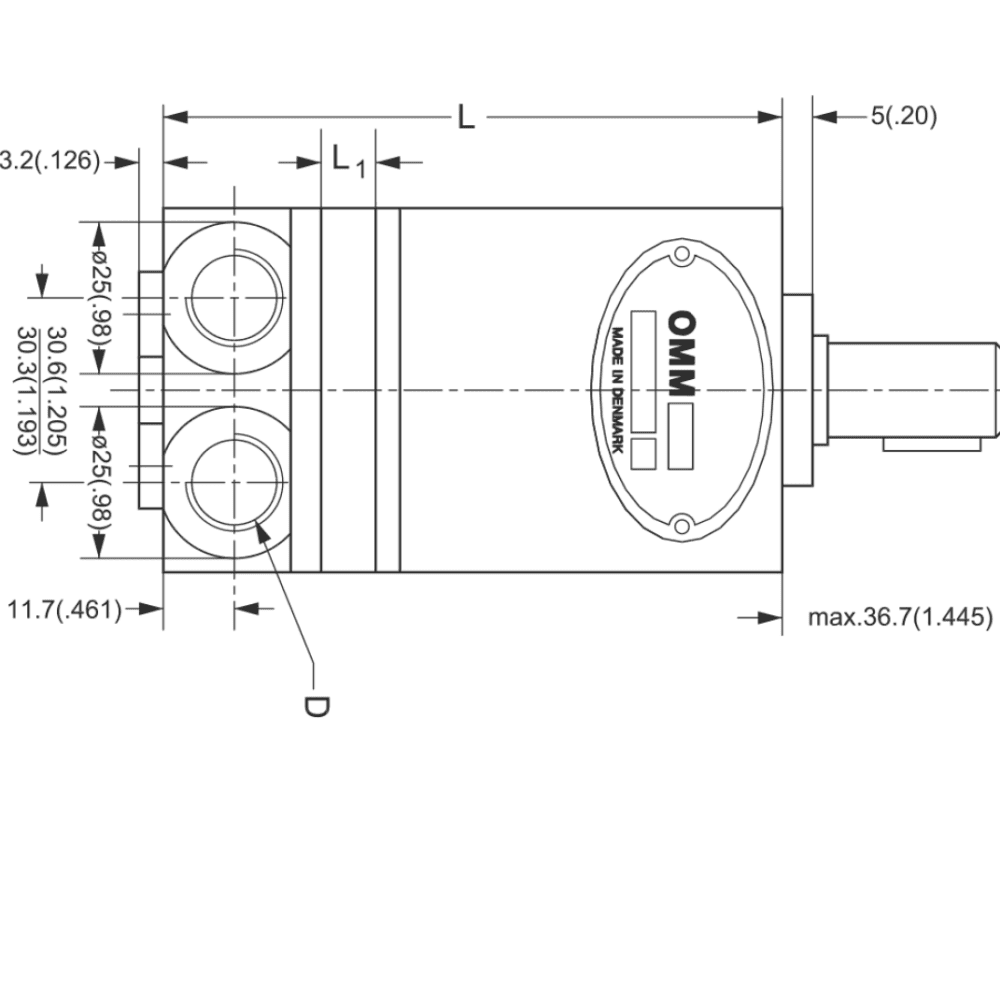 MOTOR ORBITAL OMM SALIDA LATERAL