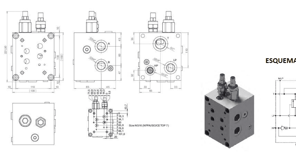 BLOQUE ALTA/BAJA NG16 1/2" HLUV NG16