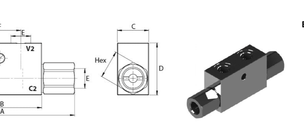 VÁLVULA ANTIRRETORNO SIMPLE PILOTADO EN "L" LVST
