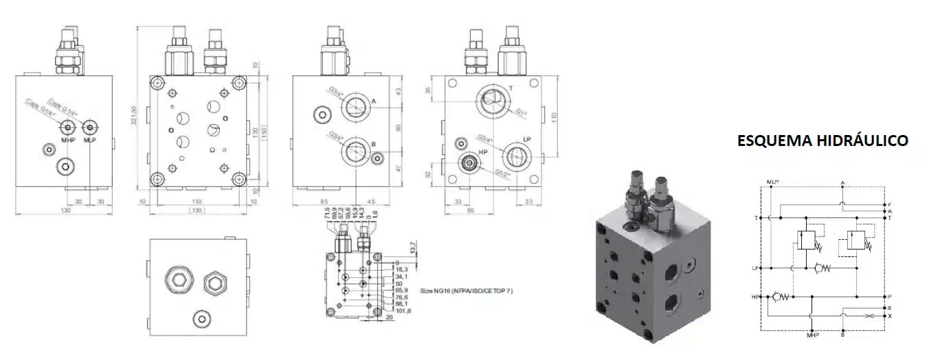 NG16 1/2" High/Low Pressure Block HLUV