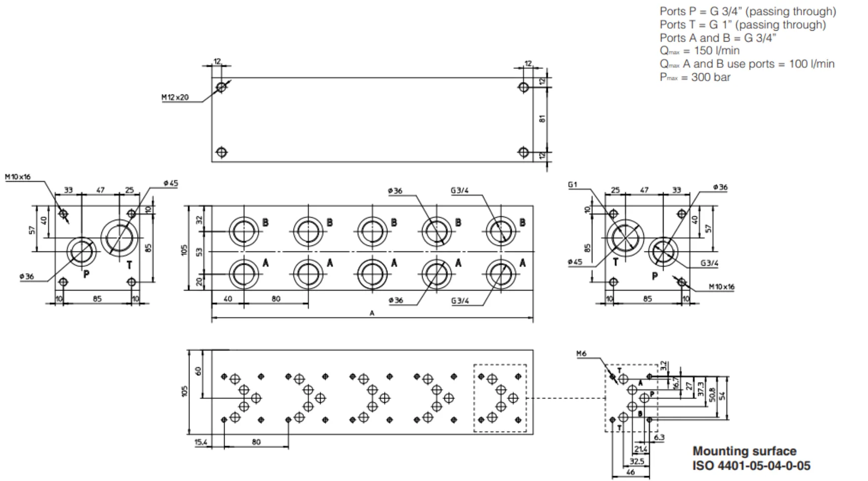 NG10 Lateral Outlet Block Without Limiter