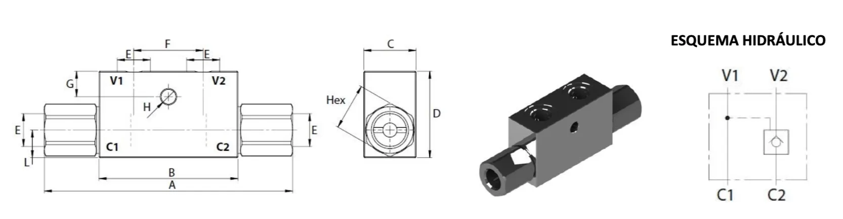 L-Type Simple Pilot-Operated Check Valve LVST