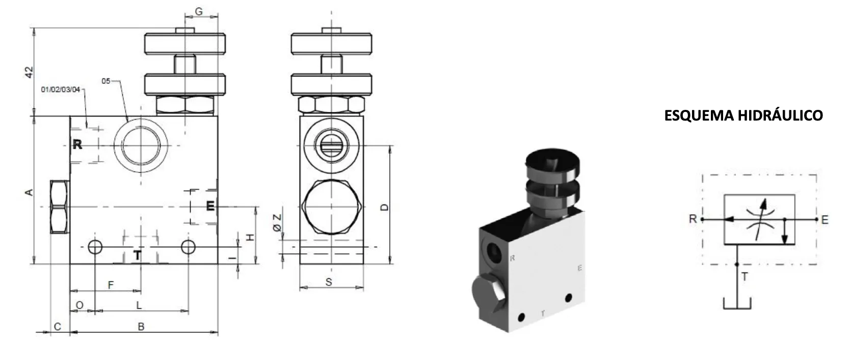 Three-Way Compensated Flow Regulator Valve with Tank Return PVET