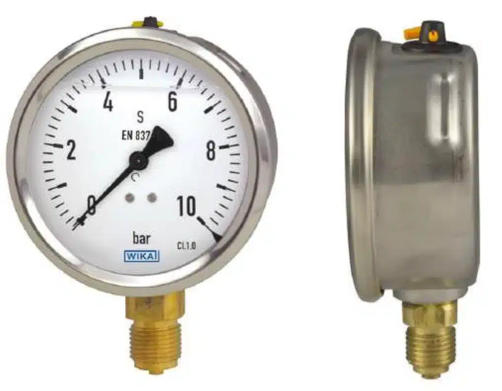 DM 100 Vertical Glycerin-Filled Manometer with Stainless Steel Housing