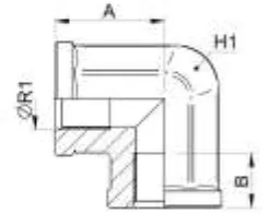 Stamped 90° Female Fixed Gas Cone 60° Elbow