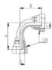 90° TL‑TL Gas Elbow with 60° Cone