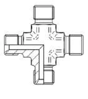 Square Cross Male Thread 60° Cone Gas Fitting