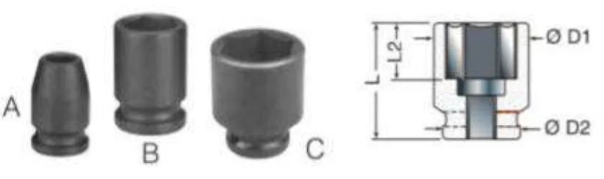 3/8" Hexagonal Impact Socket