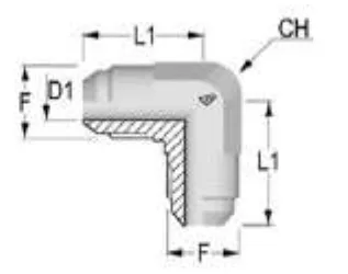 90° MF/MF SAE Elbow Fitting