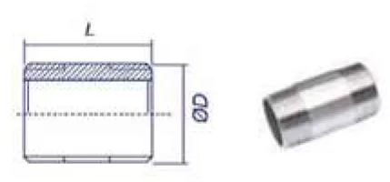 Double Male Connector Stainless Steel 150 Series