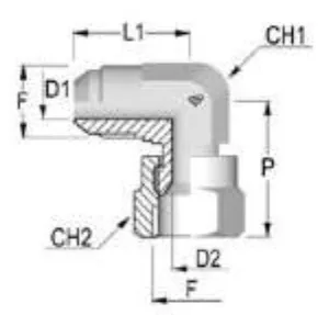 90° SAE Male/Female Thread Elbow
