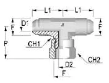 SAE Central Tee-Elbow Fitting