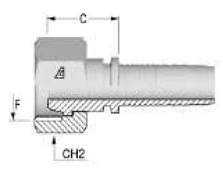 Elbow without French Thread Metric Hose Fitting