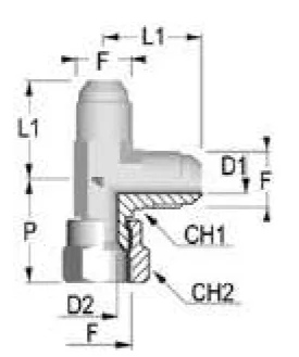 SAE Lateral Tee Hydraulic Fitting
