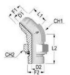 45° Rotatable SAE-GAS Elbow