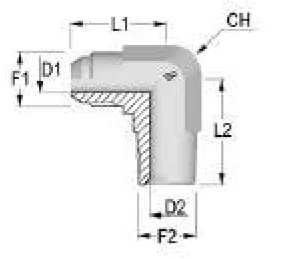 90° SAE BSPT Male-Female Elbow