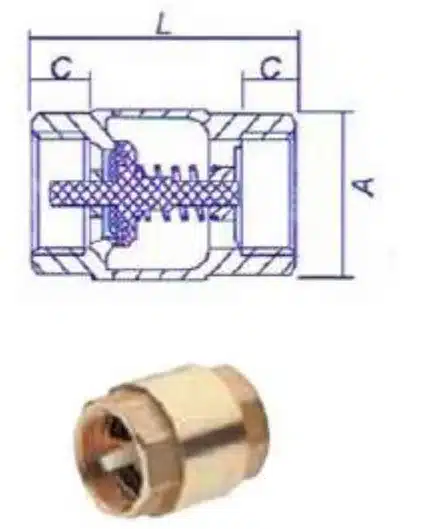York Light Series Check Valve with Plastic Plug H/H