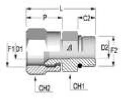 JIC Male-Female Elbow Adapter SAE UNF