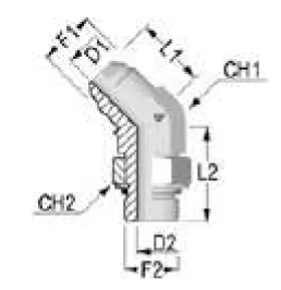 45° SAE-JIC Male-Female Elbow