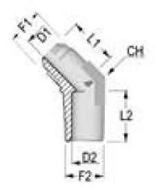 45° Male-Female JIC-NPT Hydraulic Elbow
