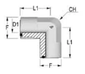 90° ORFS Male Elbow Fitting