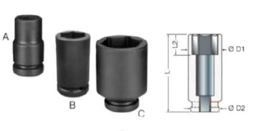 Long Hexagonal 3/4" Impact Socket