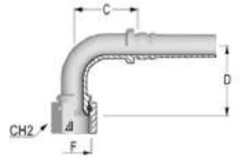 90° JIC 37° Cone Hose Elbow