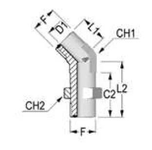 45° Orientable ORFS-BSP Elbow