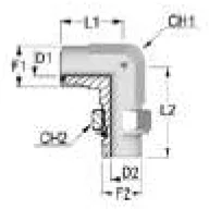 90° Swivel ORFS Metric Elbow Fitting