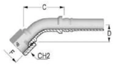 45° JIC 37° Cone Elbow Fitting for Hose
