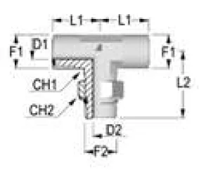Orientable Central Tee ORFS - SAE UNF