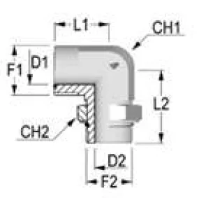 90° Swivel ORFS / SAE UNF Elbow Fitting