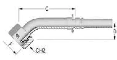 45° Metric Cone 24° DIN 3865 Elbow