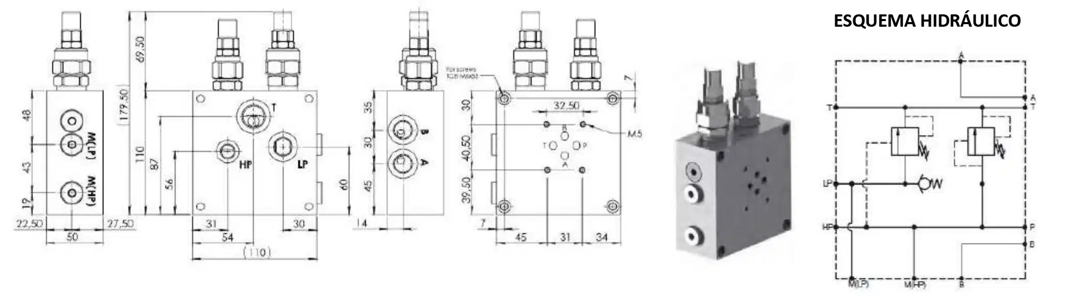 NG6 High/Low Pressure Block 1/4"-3/8" HLUV