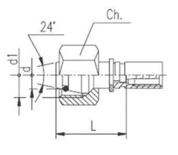 Female Swivel DIN 3865 24° Cone Fitting with O‑Ring