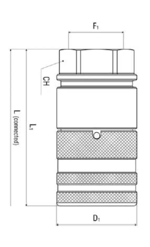 Flat-Faced Female Hydraulic Plug ISO 16028