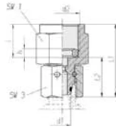 Female Union for Gas Pressure Gauge Light Series