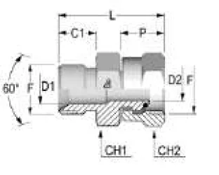 Reducing Gas Thread 60° Cone MF Adapter
